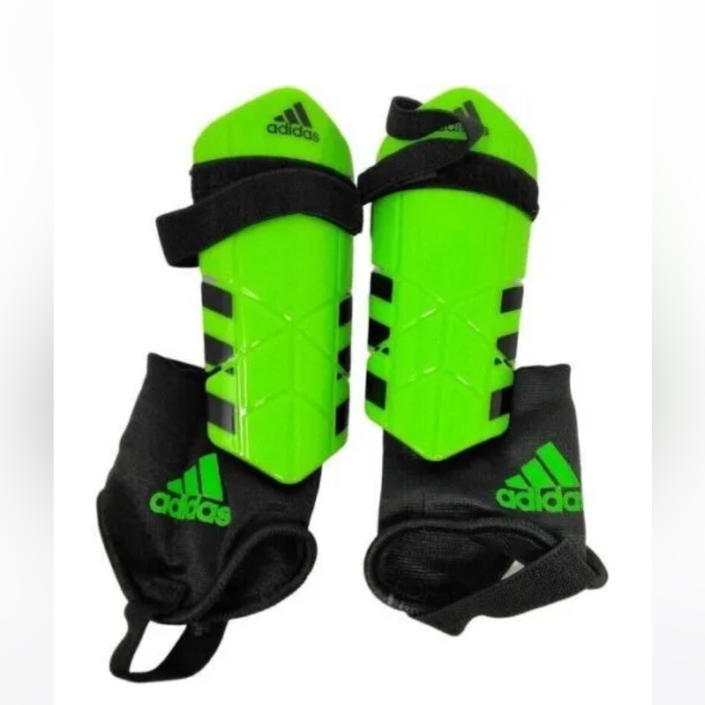 Adidas Ghost Youth Size Large Age 10-13 Shin Guards Neon Green/Black